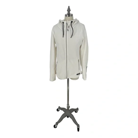 Calvin Klein | Performance Logo Tape Drop Shoulders Zip Front White Jacket - S/P - Picture 4 of 6